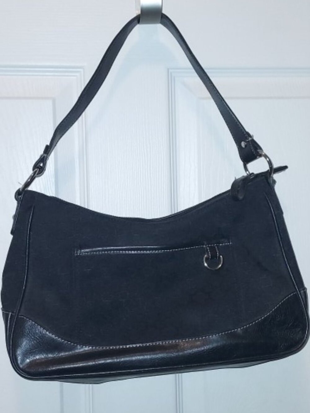 Y2K Vintage NINE WEST Monogram Jacquard Canvas hobo shoulder bag purse